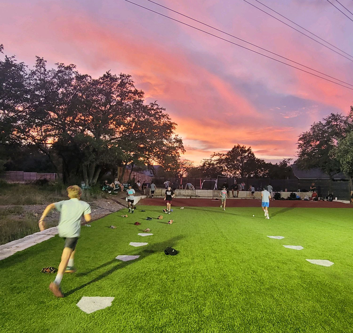 Coach teaching batting technique